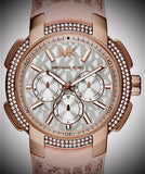 Michael Kors Sidney Multifunction White Dial Pink Silicone Strap Watch For Women - MK7222