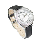 Coach Boyfriend Silver Dial Black Leather Strap Watch for Women - 14503152