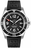 Breitling Superocean II 44mm Black Dial Black Rubber Strap Watch for Men - A17367D71B1S2