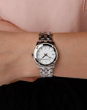 Burberry Heritage Check White Dial Silver Steel Strap Watch for Women - BU1853