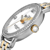 Coach Delancey Mother of Pearl White Dial Two Tone Steel Strap Watch for Women - 14502480