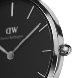 Daniel Wellington Classic Petite York Black Dial Brown Leather Strap Watch For Women - DW00100238