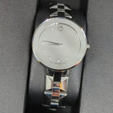 Movado Sapphire Diamonds Silver Dial Silver Steel Strap Watch For Women - 606814