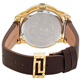 Versace Code Quartz Blue Dial Brown Leather Strap Watch For Men - VEPO00220