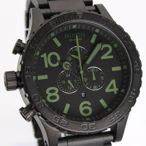 Nixon 51-30 Chrono Black Dial Black Steel Strap Watch for Men - A083-1042