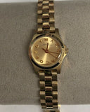 Marc Jacobs Henry Dinky Gold Dial Gold Steel Strap Watch for Women - MBM3199