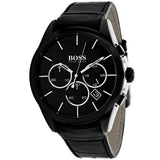 Hugo Boss Onyx Black Dial Black Leather Strap Watch for Men - 1513367