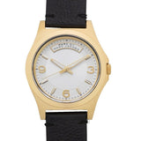 Marc Jacobs Baby Dave Gold Dial Black Leather Strap Watch for Women - MBM1264