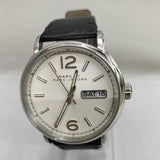 Marc Jacobs Fergus White Dial Black Leather Strap Watch for Men - MBM5076