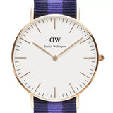 Daniel Wellington Classic Swansea White Dial Two Tone Nylon Strap Watch For Women - 0504DW