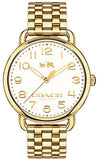 Coach Delancey Classic White Dial Gold Steel Strap Watch for Women - 14502261