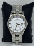 Marc Jacobs Henry Diamonds White Dial Silver Steel Strap Watch for Women - MBM3044