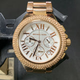Michael Kors Camille Chronograph White Dial Rose Gold Steel Strap Watch for Women - MK5636