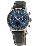 Breitling Navitimer B01 Chronograph 41 Blue Dial Black Leather Strap Watch for Men - AB0139241C1P1