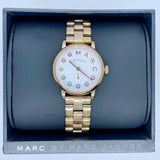 Marc Jacobs Baker Dexter White Dial Rose Gold Steel Strap Watch for Women - MBM3443