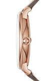 Marc Jacobs Roxy White Dial Cement Brown Leather Strap Watch for Women - MJ1533