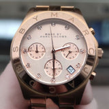 Marc Jacobs Blade Chronograph Rose Gold Dial Rose Gold Steel Strap Watch for Women - MBM3102