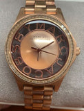 Marc Jacobs Henry Transparent Rose Gold Dial Rose Gold Steel Strap Watch for Women - MBM3339
