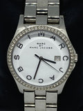Marc Jacobs Henry Diamonds White Dial Silver Steel Strap Watch for Women - MBM3044