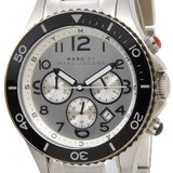 Marc Jacobs Rock Chronograph White Dial Silver Steel Strap Watch for Men - MBM5027