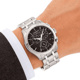 Tissot Couturier Chronograph Black Dial Silver Steel Strap Watch For Men - T035.617.11.051.00