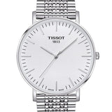 Tissot T Classic Everytime Large White Dial Silver Steel Strap Watch for Men - T109.610.11.031.00