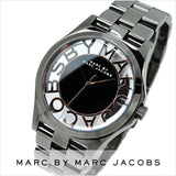 Marc Jacobs Henry Skeleton Black Dial Black Steel Strap Watch for Women - MBM3254