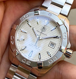 Tag Heuer Aquaracer Automatic White Dial Silver Steel Strap Watch for Men - WAY2111.BA0928