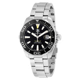 Tag Heuer Aquaracer Automatic Black Dial Silver Steel Strap Watch for Men - WAY211A.BA0928