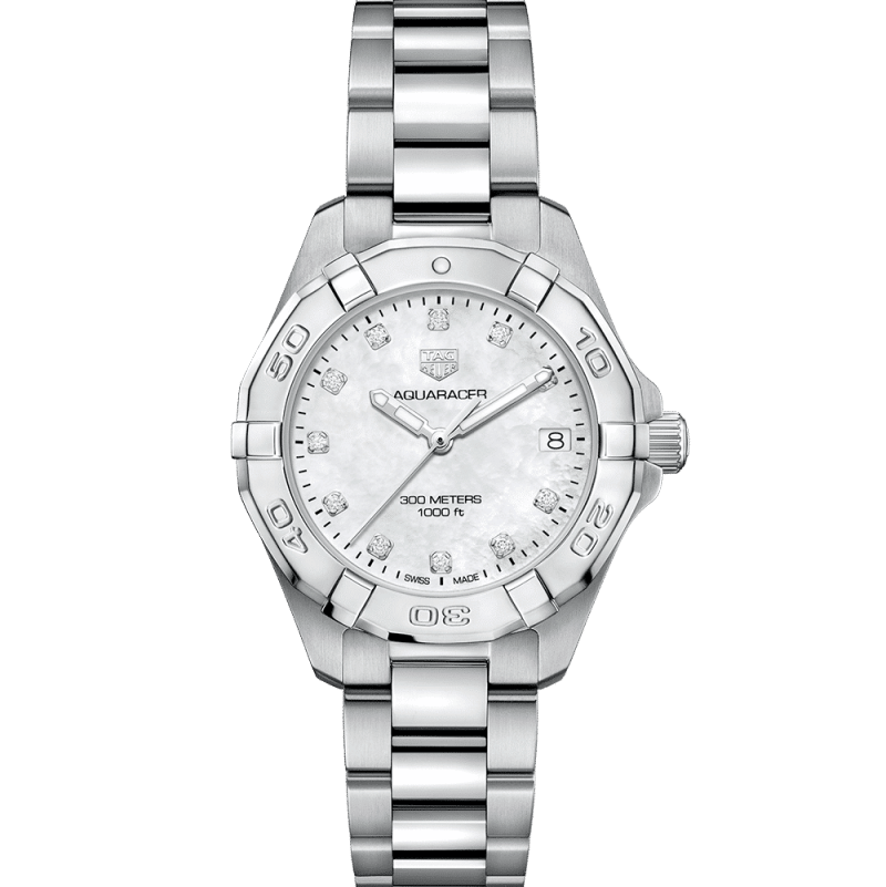 Tag Heuer Aquaracer White Mother of Pearl Dial Watch for Women - WBD1314.BA0740