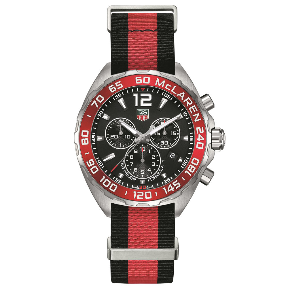 Tag Heuer Formula 1 McLaren Limited Edition Chronograph Black Dial Two Tone NATO Strap Watch for Men - CAZ1112.FC8188