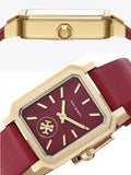 Tory Burch Robinson Quartz Red Dial Red Leather Strap Watch for Women - TBW1505