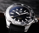 Tag Heuer Aquaracer Black Dial Black Rubber Strap Watch for Men - WAY111A.FT6151
