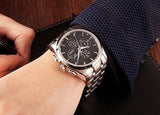 Tissot Couturier Chronograph Black Dial Silver Steel Strap Watch For Men - T035.617.11.051.00