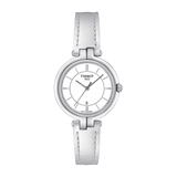 Tissot T Lady Flamingo White Dial White Leather Strap Watch For Women - T094.210.16.011.00