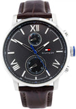 Tommy Hilfiger Aiden Quartz Black Dial Brown Leather Strap Watch for Men - 1791309