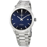 Tudor Style Automatic Diamonds Blue Dial Silver Steel Strap Watch for Men - M12710-0017
