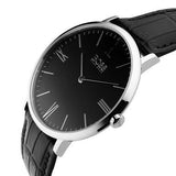 Hugo Boss Jackson Black Dial Black Leather Strap Watch for Men - 1513369
