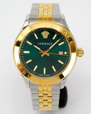 Versace Hellenium Green Dial Two Tone Steel Strap Watch for Men - VEVK00620