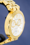 Versace V Racer Chronograph White Dial Gold Steel Strap Watch for Men - VBR060017