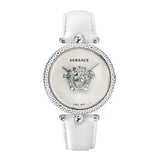 Versace Palazzo Empire White Dial White Leather Strap Watch for Women - VCO010017