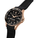 Maserati SFIDA Automatic Black Dial Black Rubber Strap Watch For Men - R8821140001