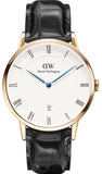 Daniel Wellington Dapper Reading White Dial Black Leather Strap Watch For Men - DW00100107