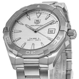 Tag Heuer Aquaracer Automatic White Dial Silver Steel Strap Watch for Men - WAY2111.BA0928