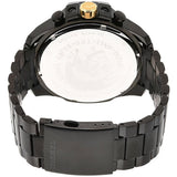 Diesel Mega Chief Chronograph Grey Dial Black Steel Strap Watch For Men - DZ4479