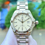 Tag Heuer Aquaracer Automatic White Dial Silver Steel Strap Watch for Men - WAY2111.BA0928