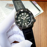 Seiko 5 Sport Automatic Black Dial Black Silicone Strap Watch For Men - SRPD65K3