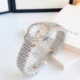 Gucci G Timeless Diamonds Mother of Pearl Dial Silver Steel Strap Watch For Women - YA126506