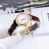 Tissot Carson Automatic White Dial Brown Leather Strap Watch For Women - T085.207.36.011.00