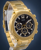 Guess Edge Chronograph Black Dial Gold Steel Strap Watch For Men - GW0539G2